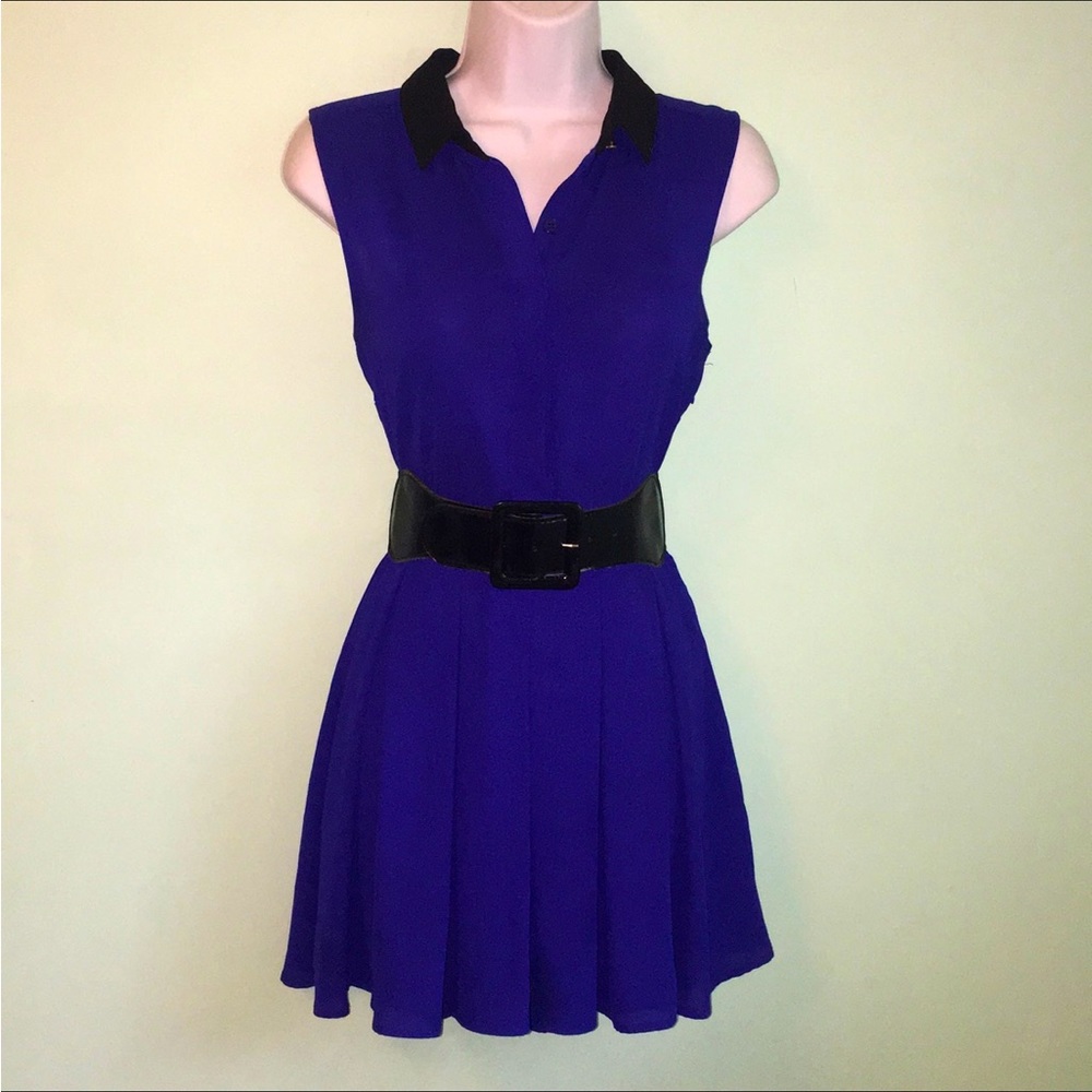 Forever 21 Blue Sleeveless Dress Sz S SMALL